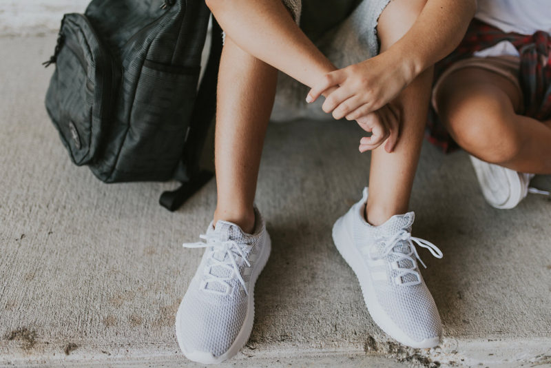 I like the shoes that Gideon picked from our sponsor, Shoe Carnival. He usually goes for bright shoes so he added a new spin with these neutral Adidas shoes. #ad
