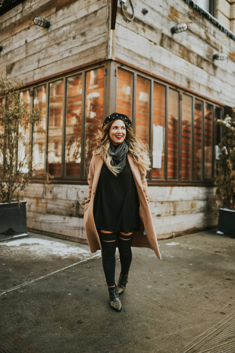 Adding layers to your ootd. The infinity scarf is easiest to layer with a tee and cardigan , with a sweater, a dress or with yoga pants and a sweatshirt. And, you don't have to figure out how to wrap it around your darn neck.