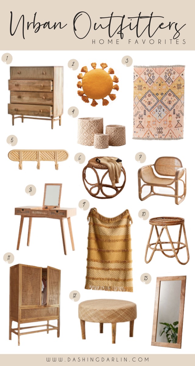 BOHEMIAN, TRENDY HOUSE DECOR FINDS AT UO~ SHARING MY FAVORITE RATTAN CHAIRS, OTTOMANS, CANE FURNITURE, MACRAME, RUGS, AND FRINGE THROW PILLOWS~ ALL ON THE BLOG