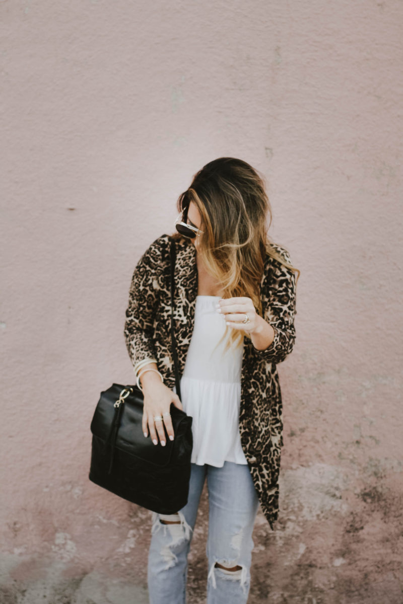 Leopard cardigan for under $35. Read more to learn multiple ways to style a basic cardigan.