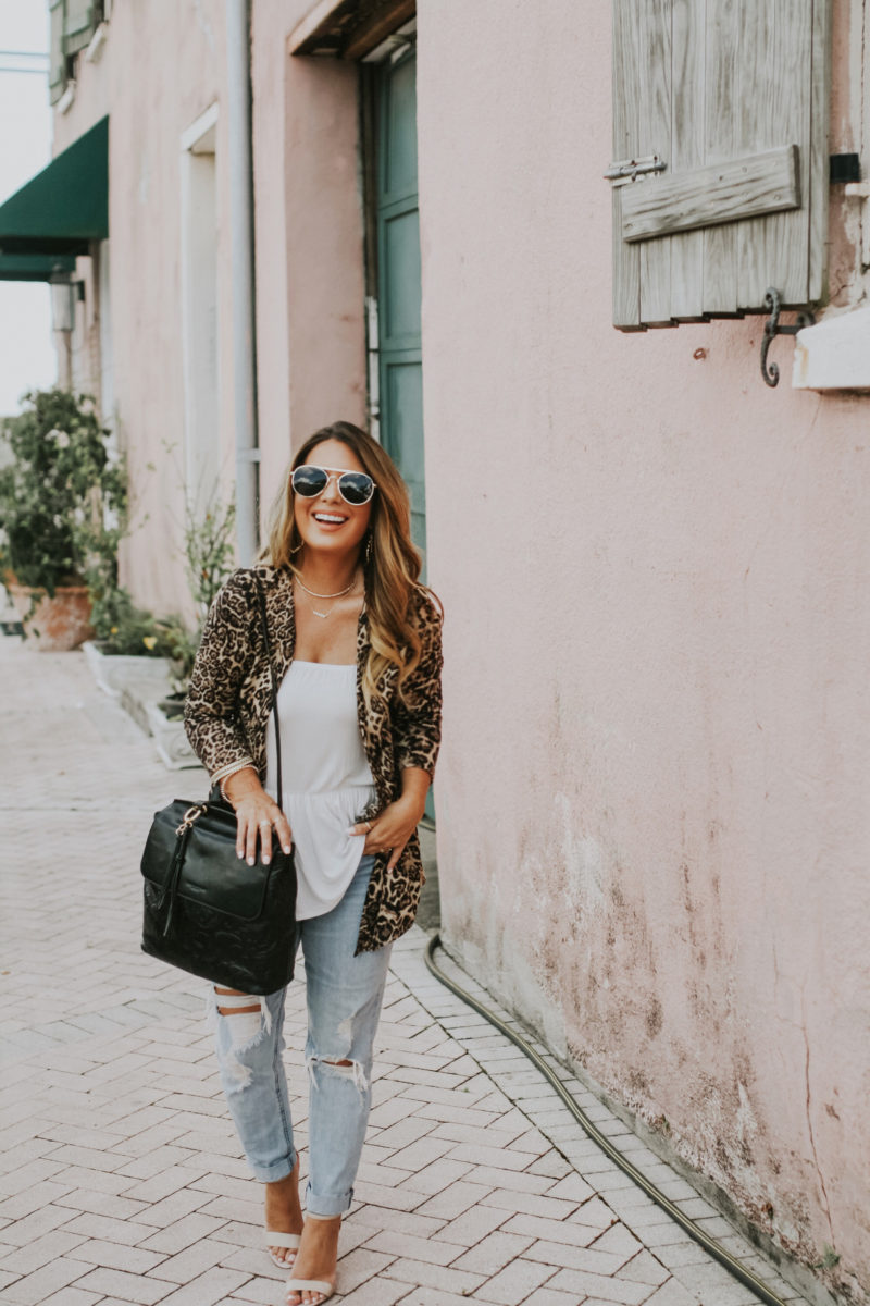 Leopard cardigan for under $35. Read more to learn multiple ways to style a basic cardigan.