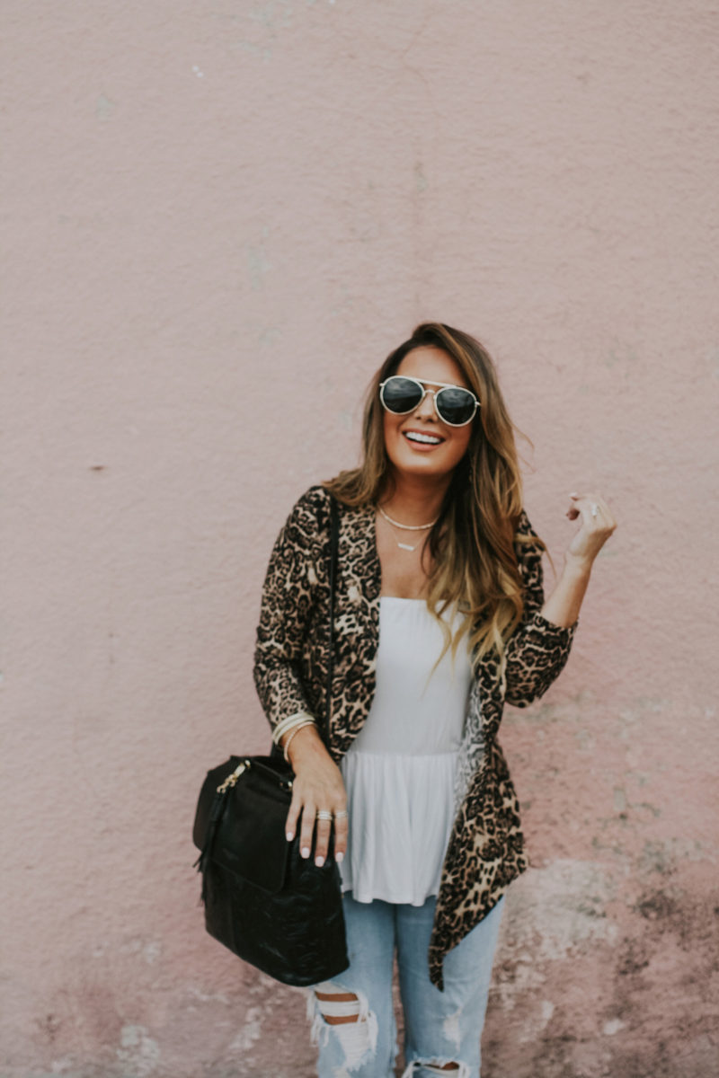 Leopard cardigan for under $35. Read more to learn multiple ways to style a basic cardigan.