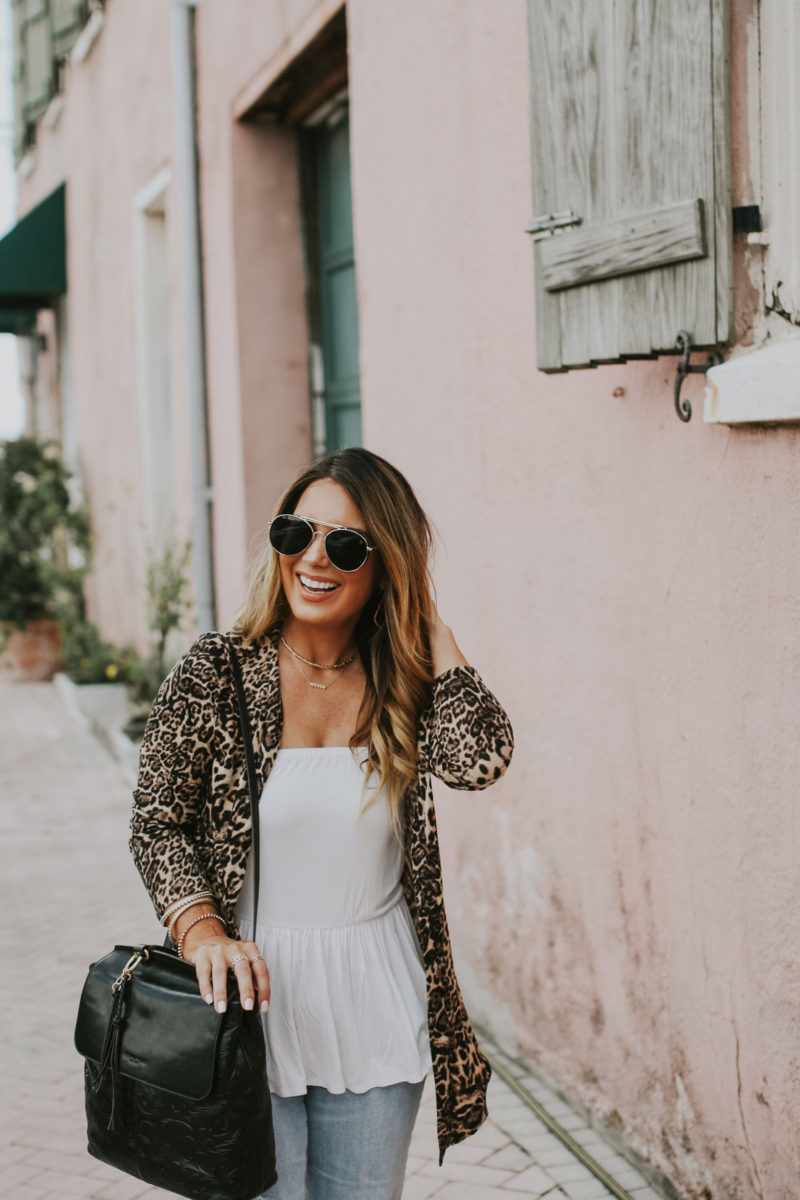 Leopard cardigan for under $35. Read more to learn multiple ways to style a basic cardigan.