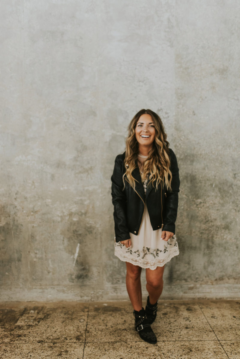 PERFECT NEUTRAL OUTFIT FOR FALL AND WINTER. EMBROIDERED DRESS AND BOOTIES ON MAJOR REPEAT THIS SEASON. 