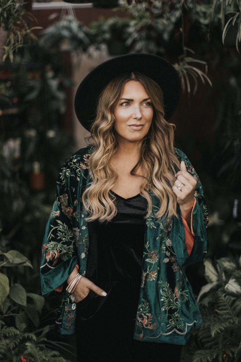 HOW TO WEAR VELVET FOR EVERY OCCASION. READ MORE TO SEE HOW I STYLE THIS VELVET KIMONO.