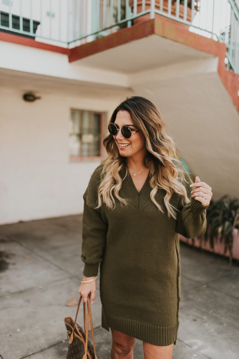 Sweater dress with store tennis shoes