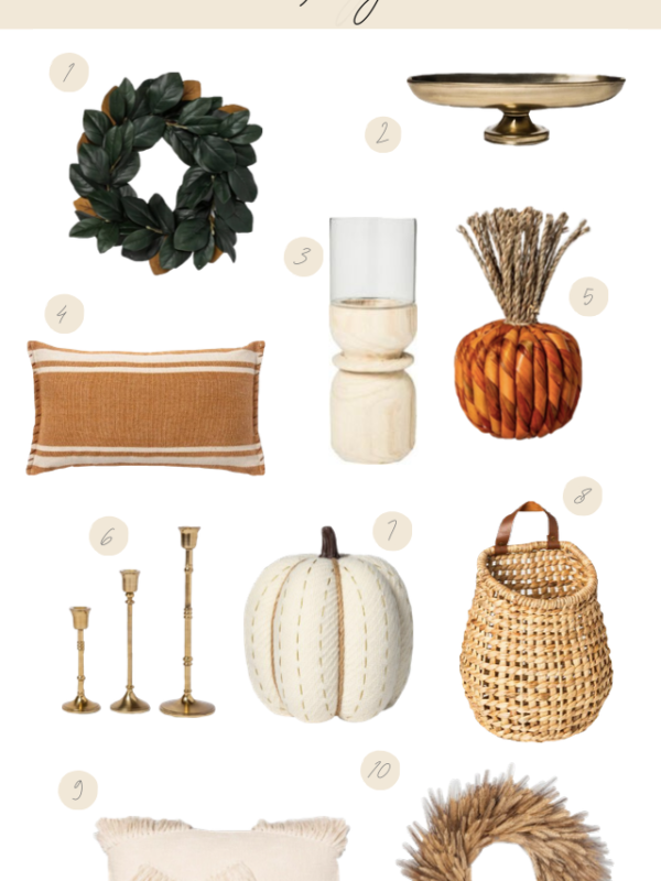 SHARING ALL OF MY FALL DECOR FAVORITES FROM #TARGET THAT ARE AFFORDABLE #TARGETFINDS #FALLDECOR. PUMPKINS, WREATHS, THROW PILLOWS AND MORE ARE ALL ON THE BLOG. #TARGETHOME