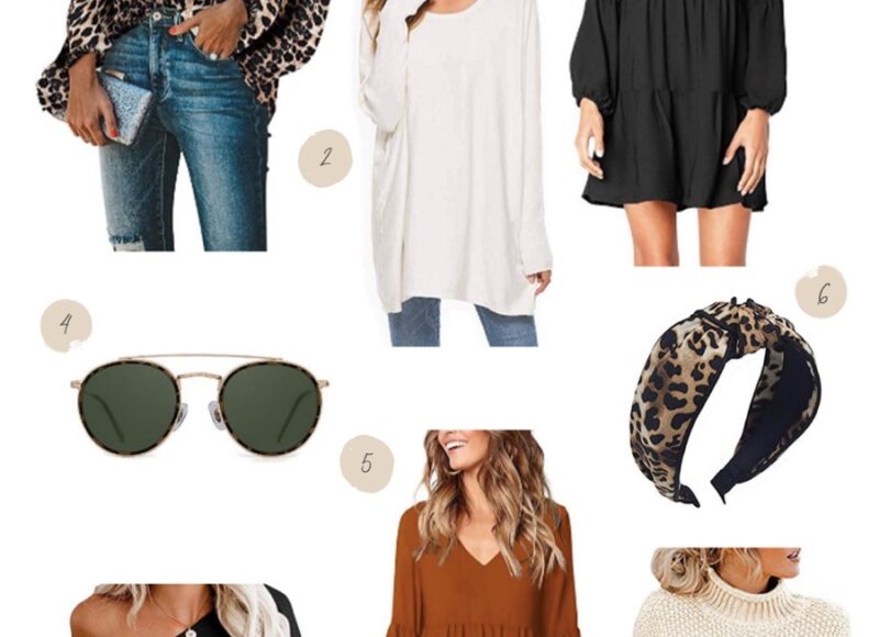 FALL FAVORITES FROM AMAZON ALL UNDER $30. LEOPARD PRINT AND COMFORTABLE SWEATERS ARE MY GO TO FOR FALL STYLE. SHARING SOME RAYBAN DUPES TOO.