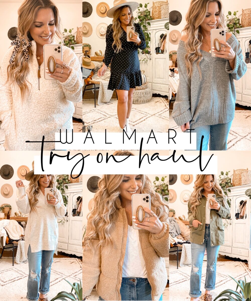 AFFORDABLE SWEATERS, SHERPA PULLOVERS, JEANS, JACKETS AND MORE- ALL UNDER $35!! SET OF HAIR TIES FOR ONLY $5!! FULL WALMART TRY-ON HAUL IS LIVE ON THE BLOG.