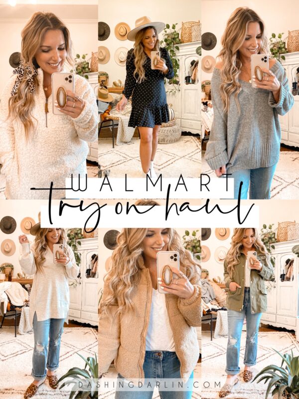 AFFORDABLE SWEATERS, SHERPA PULLOVERS, JEANS, JACKETS AND MORE- ALL UNDER $35!! SET OF HAIR TIES FOR ONLY $5!! FULL WALMART TRY-ON HAUL IS LIVE ON THE BLOG.