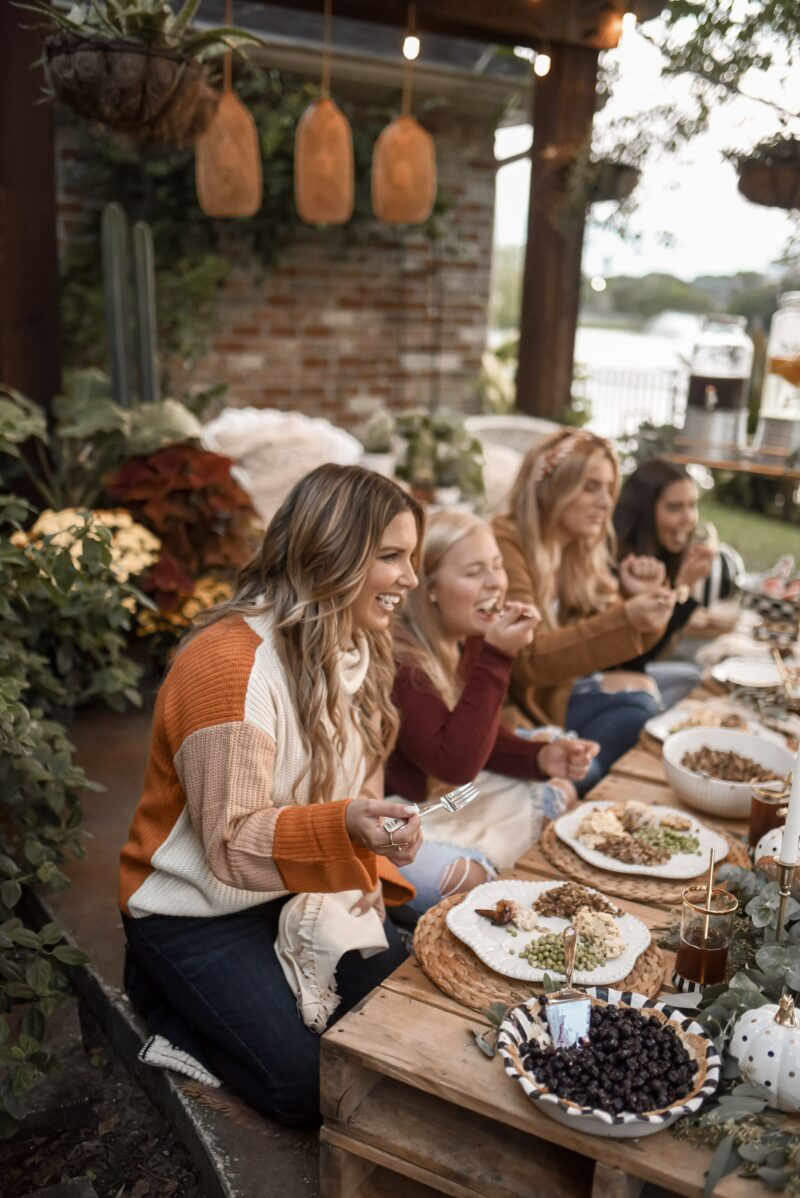 I wanted to give you a peek at how I styled my key pieces in my house after the backyard party. Each item pairs perfectly with all of my boho decor in our home. See more on the blog for friendsgiving ideas.