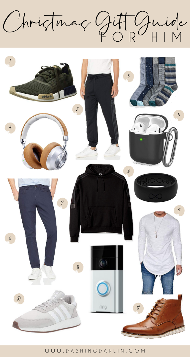CHRISTMAS GIFT GUIDE FOR HIM - AFFORDABLE GIFT OPTIONS LIKE HEADPHONES, SNEAKERS, PULLOVER, AND MORE ON THE BLOG