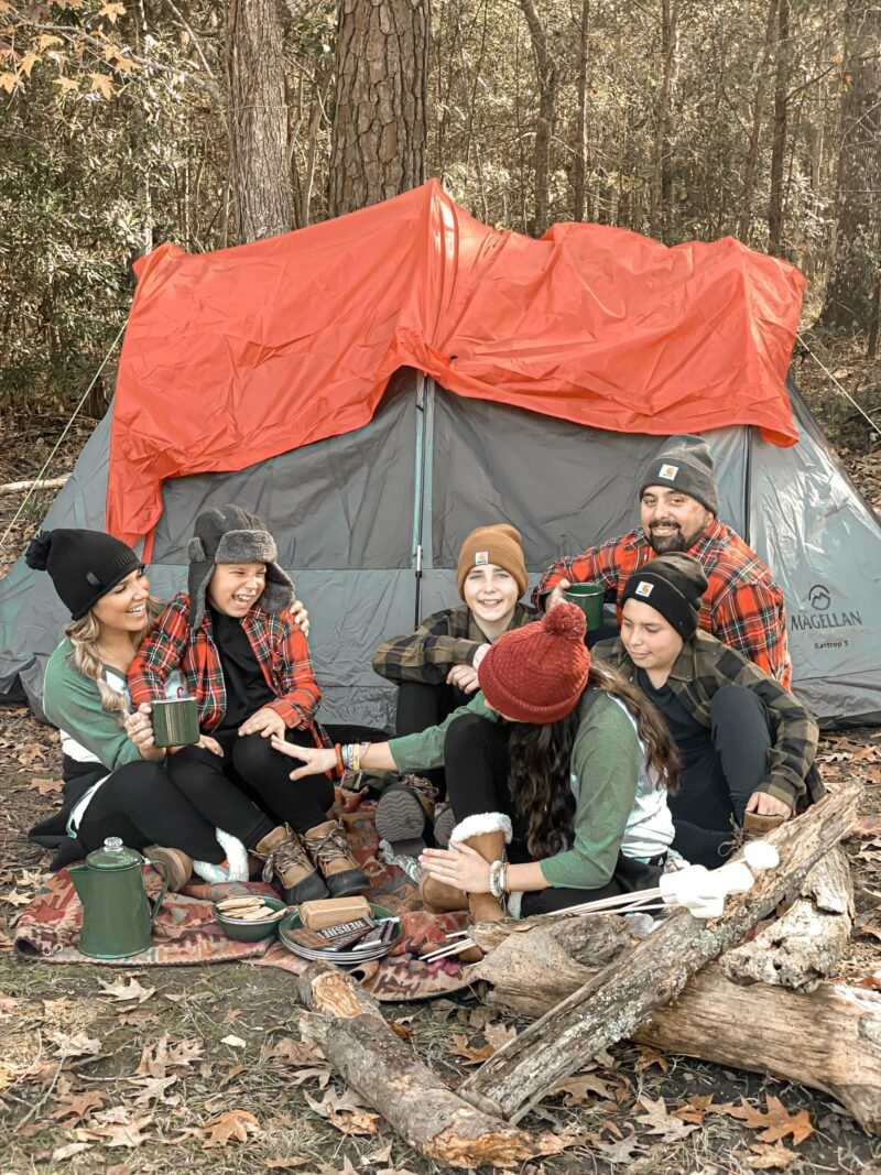 To prep for OUR CAMPING trip, we knew that Academy would have everything that we needed. From the tents to the sleeping bags to the fire logs, Academy had it all for our outdoor adventure. I found the cutest tin mugs and kettle that worked great with our hot chocolate. And, the wood, roasting sticks were under $5 and perfect for the s’mores. 