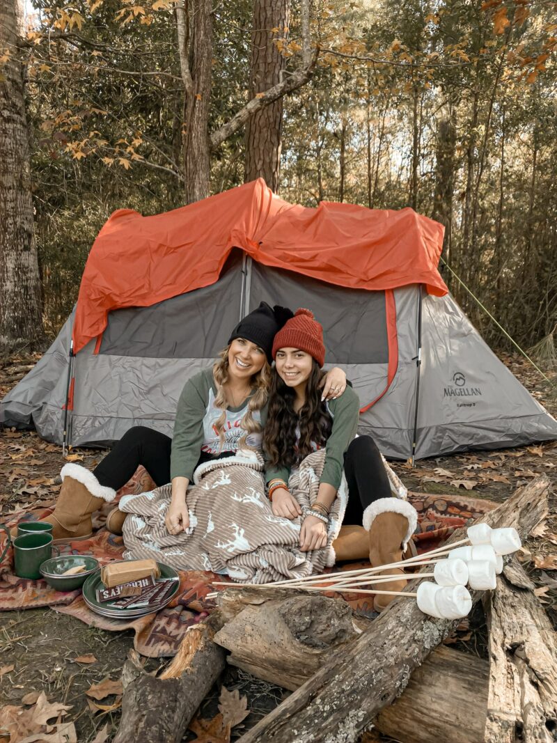 To prep for OUR CAMPING trip, we knew that Academy would have everything that we needed. From the tents to the sleeping bags to the fire logs, Academy had it all for our outdoor adventure. I found the cutest tin mugs and kettle that worked great with our hot chocolate. And, the wood, roasting sticks were under $5 and perfect for the s’mores. 