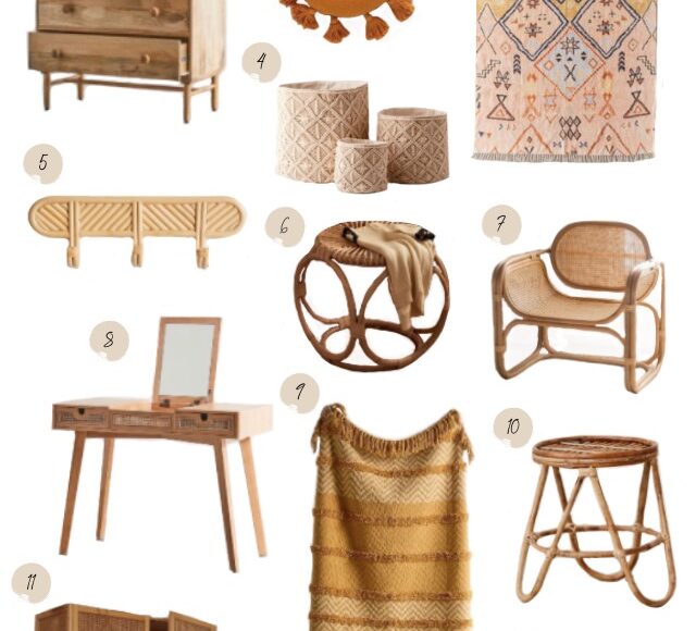 BOHEMIAN, TRENDY HOUSE DECOR FINDS AT UO~ SHARING MY FAVORITE RATTAN CHAIRS, OTTOMANS, CANE FURNITURE, MACRAME, RUGS, AND FRINGE THROW PILLOWS~ ALL ON THE BLOG